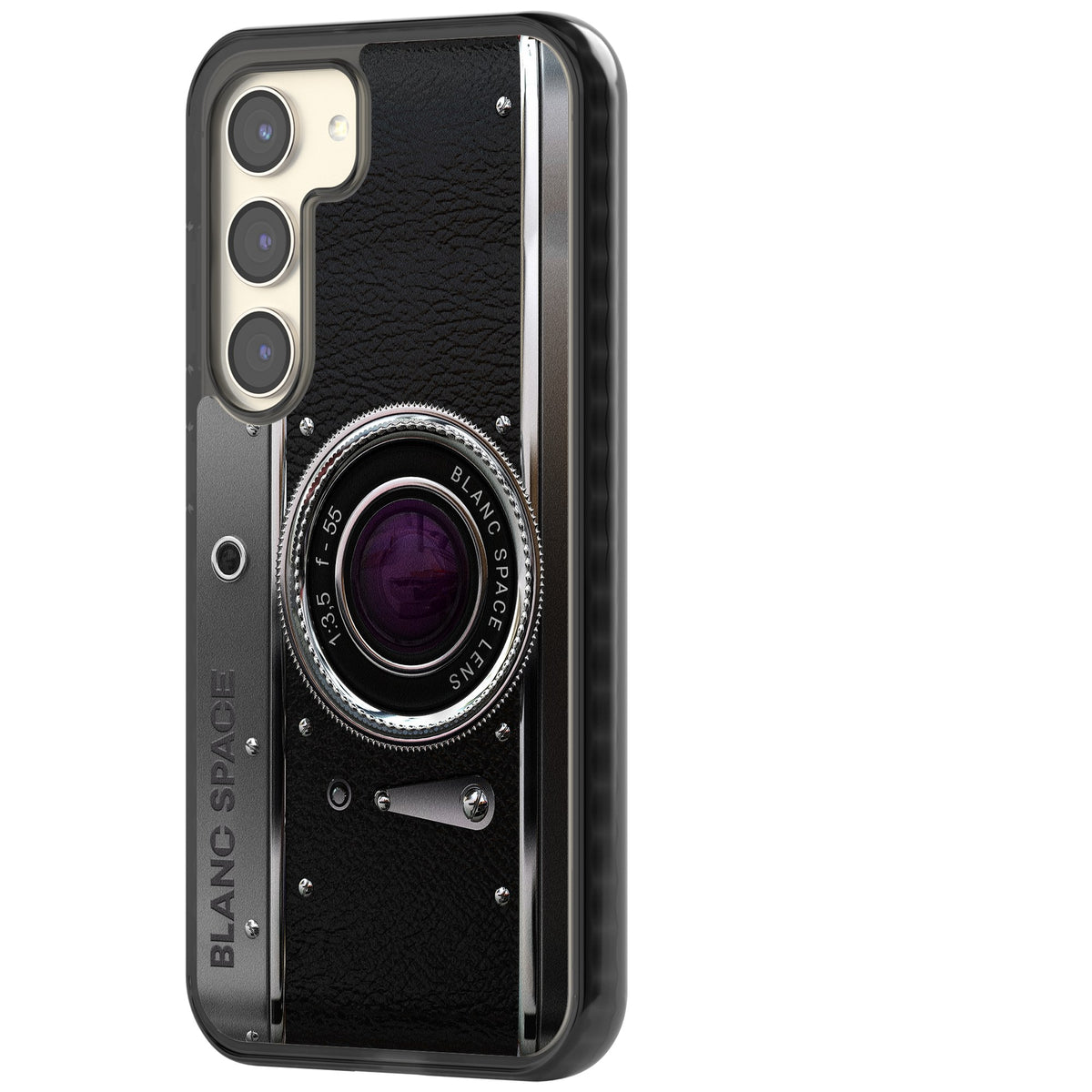 Vintage Classic Camera Samsung S22 / Samsung S22 Plus / Samsung S23 / Samsung S23 Plus / Samsung S24 / Samsung S24 Plus Impact Black Phone Case side