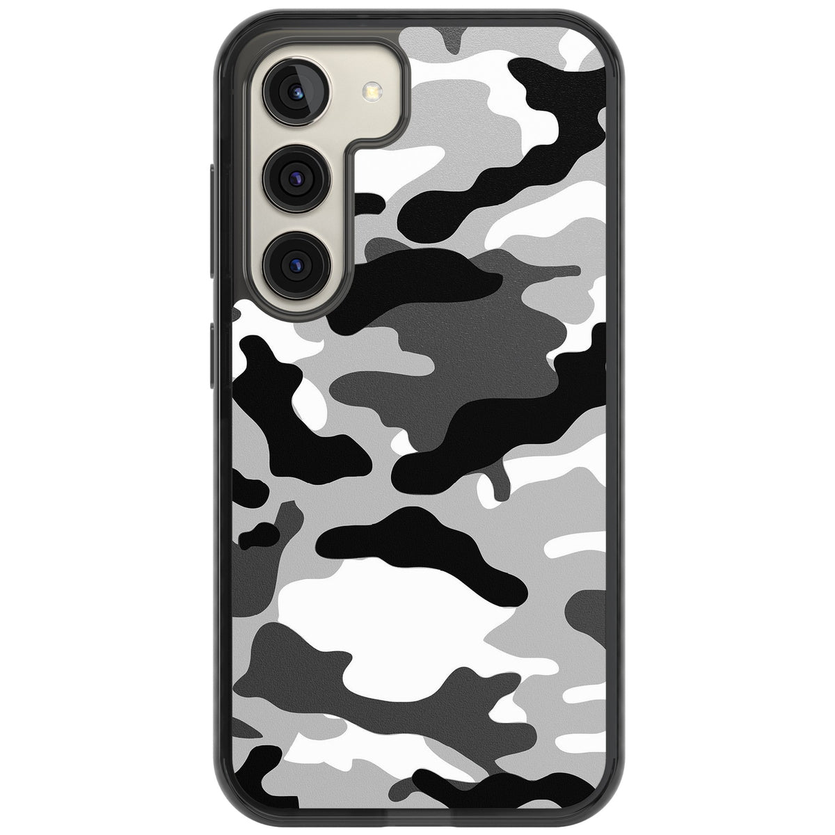 Grey Camo Samsung S22 / Samsung S22 Plus / Samsung S23 / Samsung S23 Plus / Samsung S24 / Samsung S24 Plus Impact Black Phone Case front