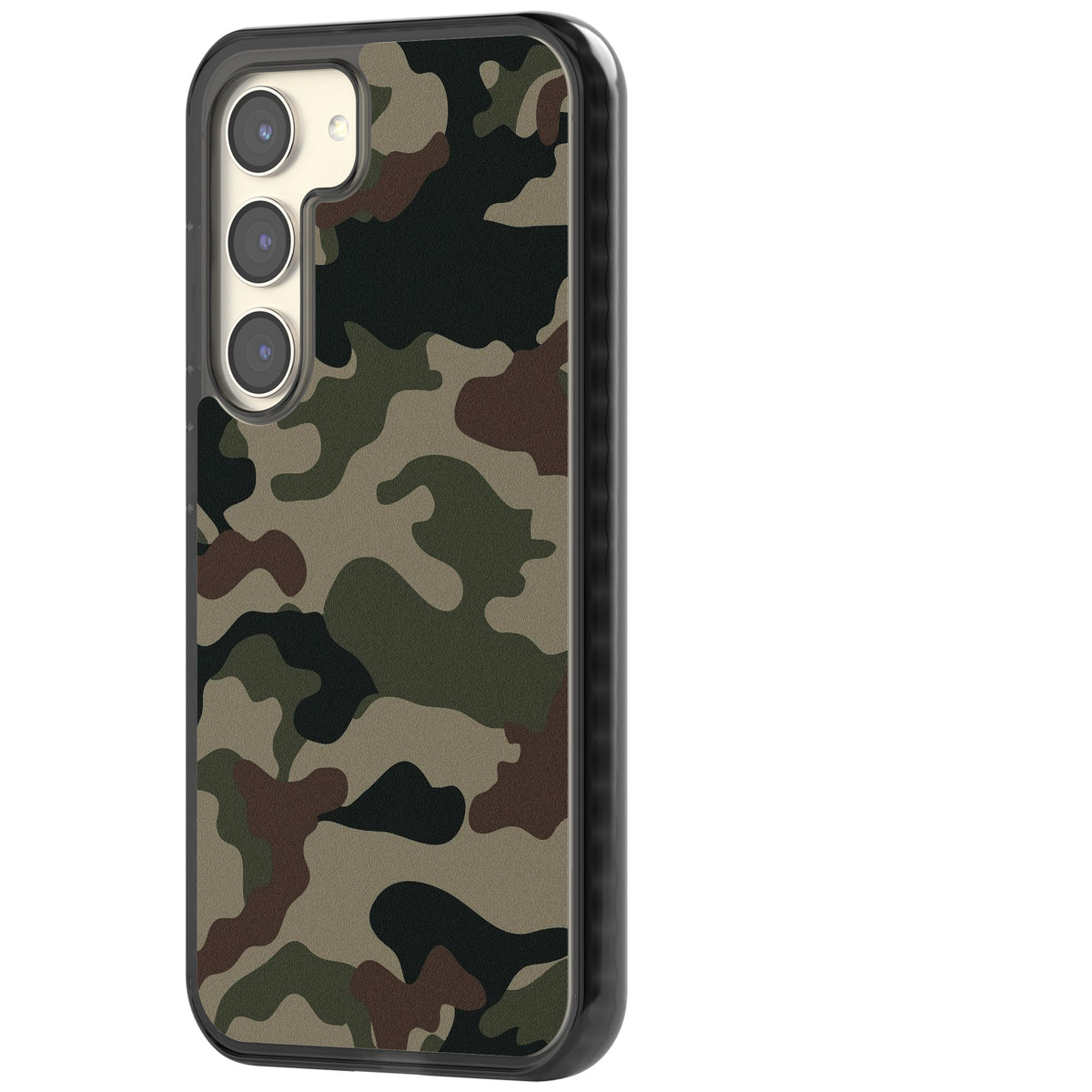 Woodland British Camo Samsung S22 / Samsung S22 Plus / Samsung S23 / Samsung S23 Plus / Samsung S24 / Samsung S24 Plus Impact Black Phone Case side