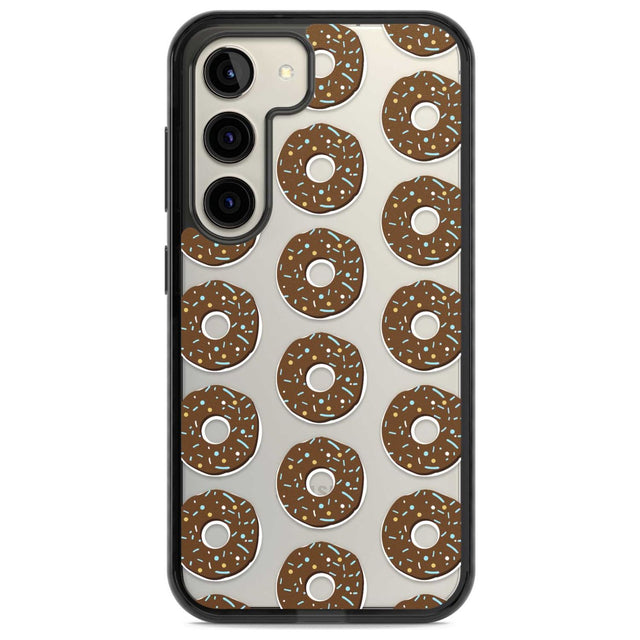 Chocolate Donut Pattern Phone Case Samsung S22 / Black Impact Case,Samsung S23 / Black Impact Case Blanc Space