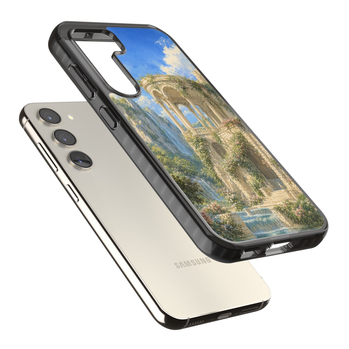 Palace Pavilion Samsung S22 / Samsung S22 Plus / Samsung S23 / Samsung S23 Plus / Samsung S24 / Samsung S24 Plus Impact Black Phone Case angled