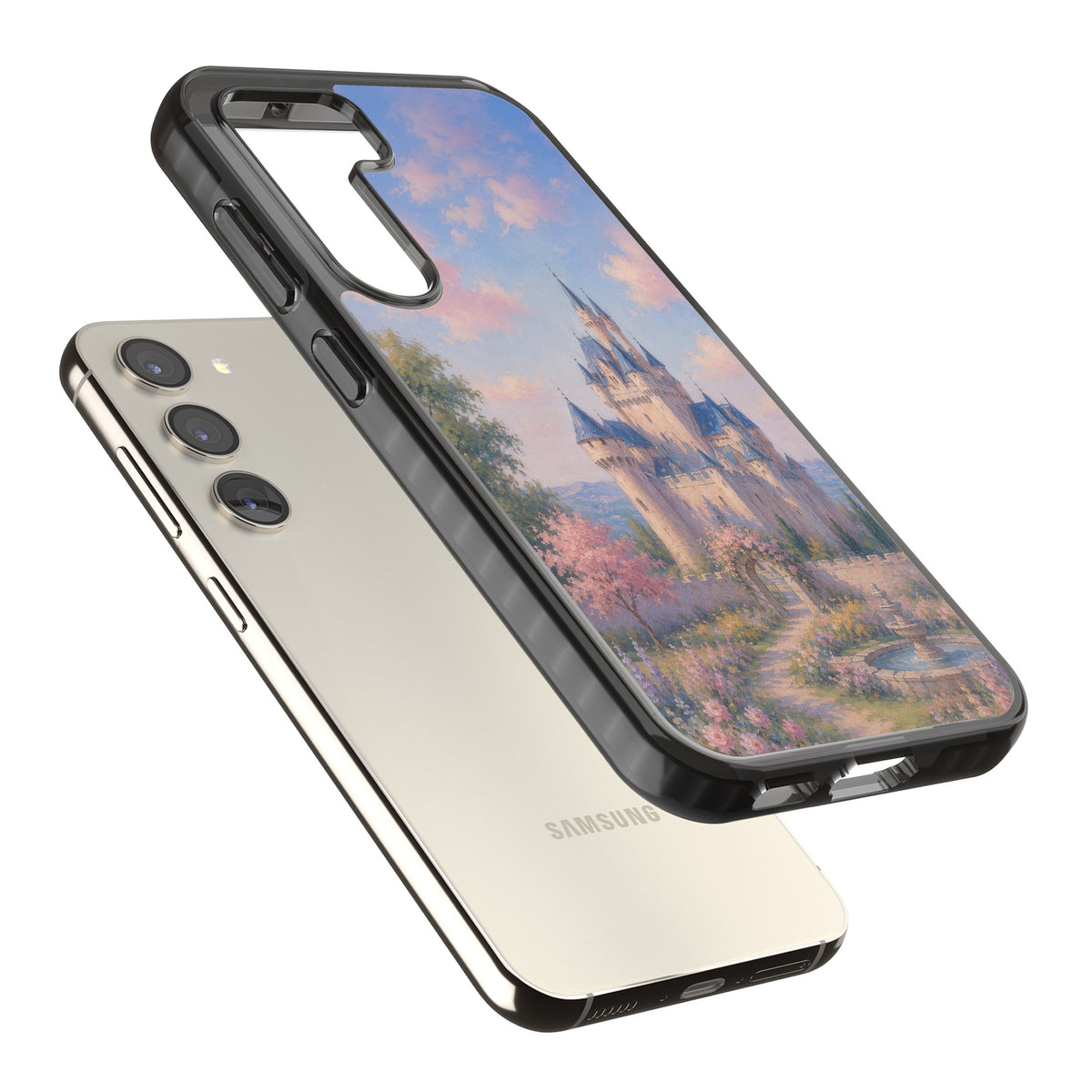 Enchanted Kingdom Samsung S22 / Samsung S22 Plus / Samsung S23 / Samsung S23 Plus / Samsung S24 / Samsung S24 Plus Impact Black Phone Case angled