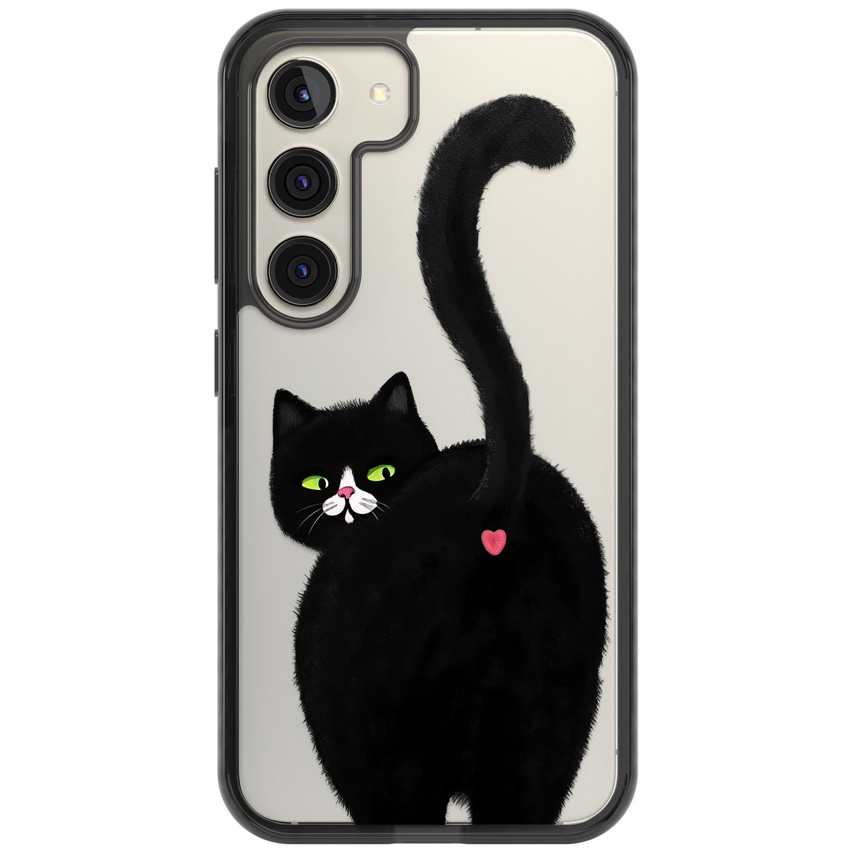 The Cat's Kiss Samsung S22 / Samsung S22 Plus / Samsung S23 / Samsung S23 Plus / Samsung S24 / Samsung S24 Plus Impact Black Phone Case front
