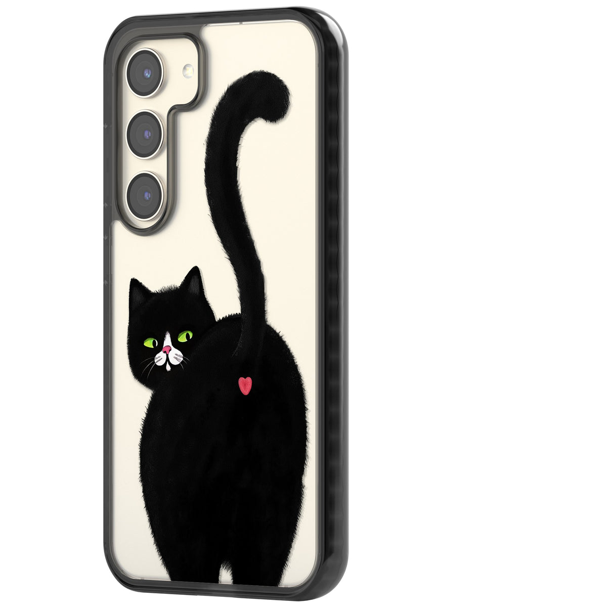The Cat's Kiss Samsung S22 / Samsung S22 Plus / Samsung S23 / Samsung S23 Plus / Samsung S24 / Samsung S24 Plus Impact Black Phone Case side