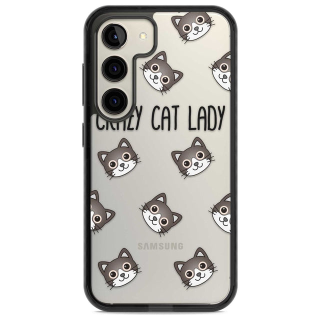 Crazy Cat Lady Phone Case Samsung S22 / Black Impact Case,Samsung S23 / Black Impact Case Blanc Space
