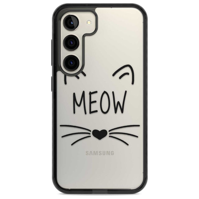 Cat Whiskers Phone Case Samsung S22 / Black Impact Case,Samsung S23 / Black Impact Case Blanc Space
