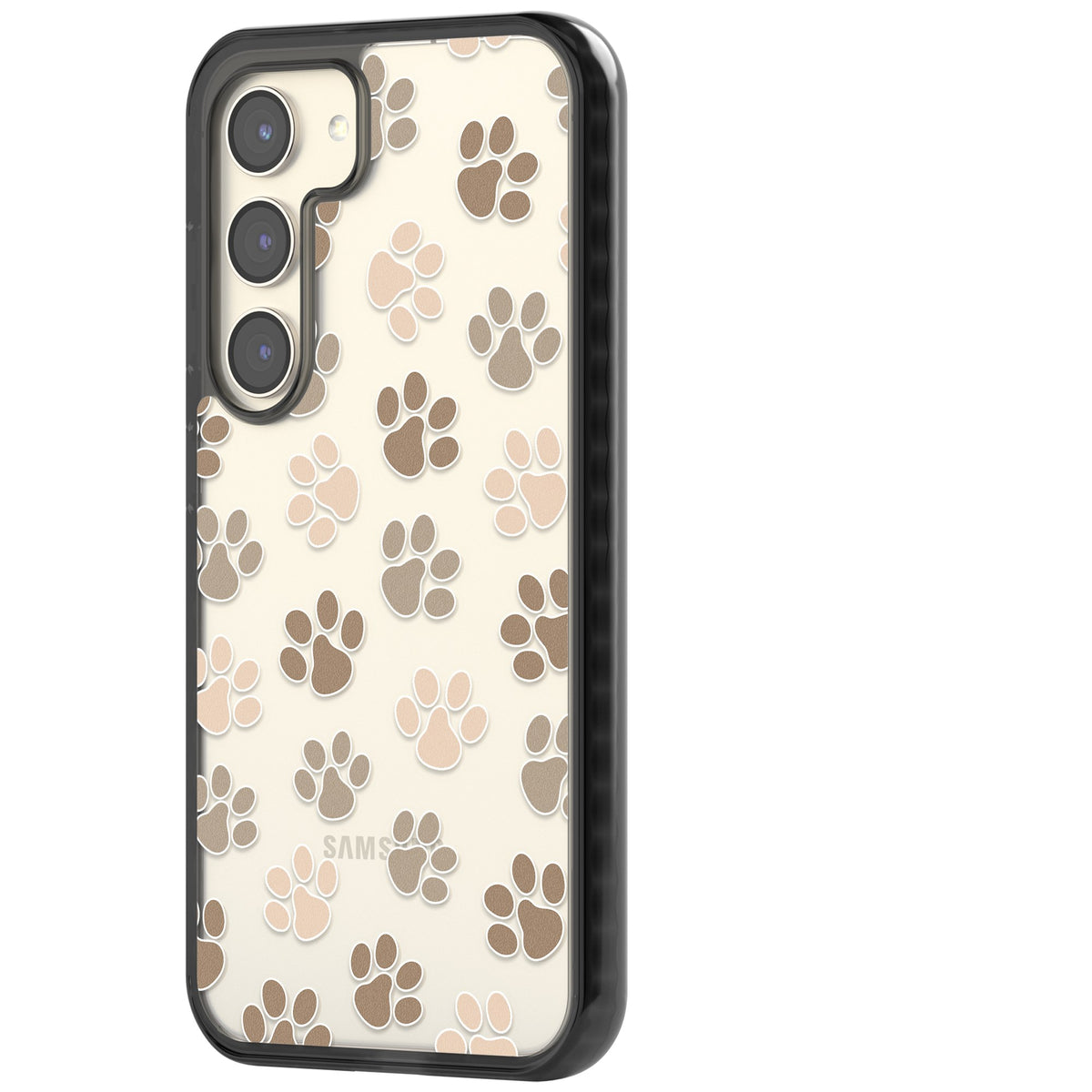 Paw Prints Samsung S22 / Samsung S22 Plus / Samsung S23 / Samsung S23 Plus / Samsung S24 / Samsung S24 Plus Impact Black Phone Case side
