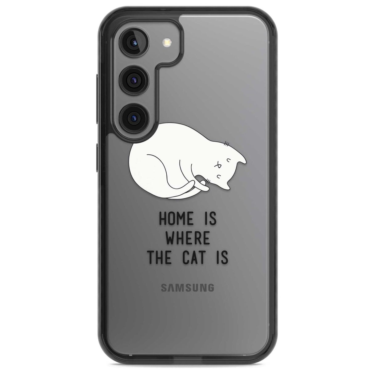 Home Is Where the Cat is Phone Case Samsung S22 / Black Impact Case,Samsung S23 / Black Impact Case Blanc Space