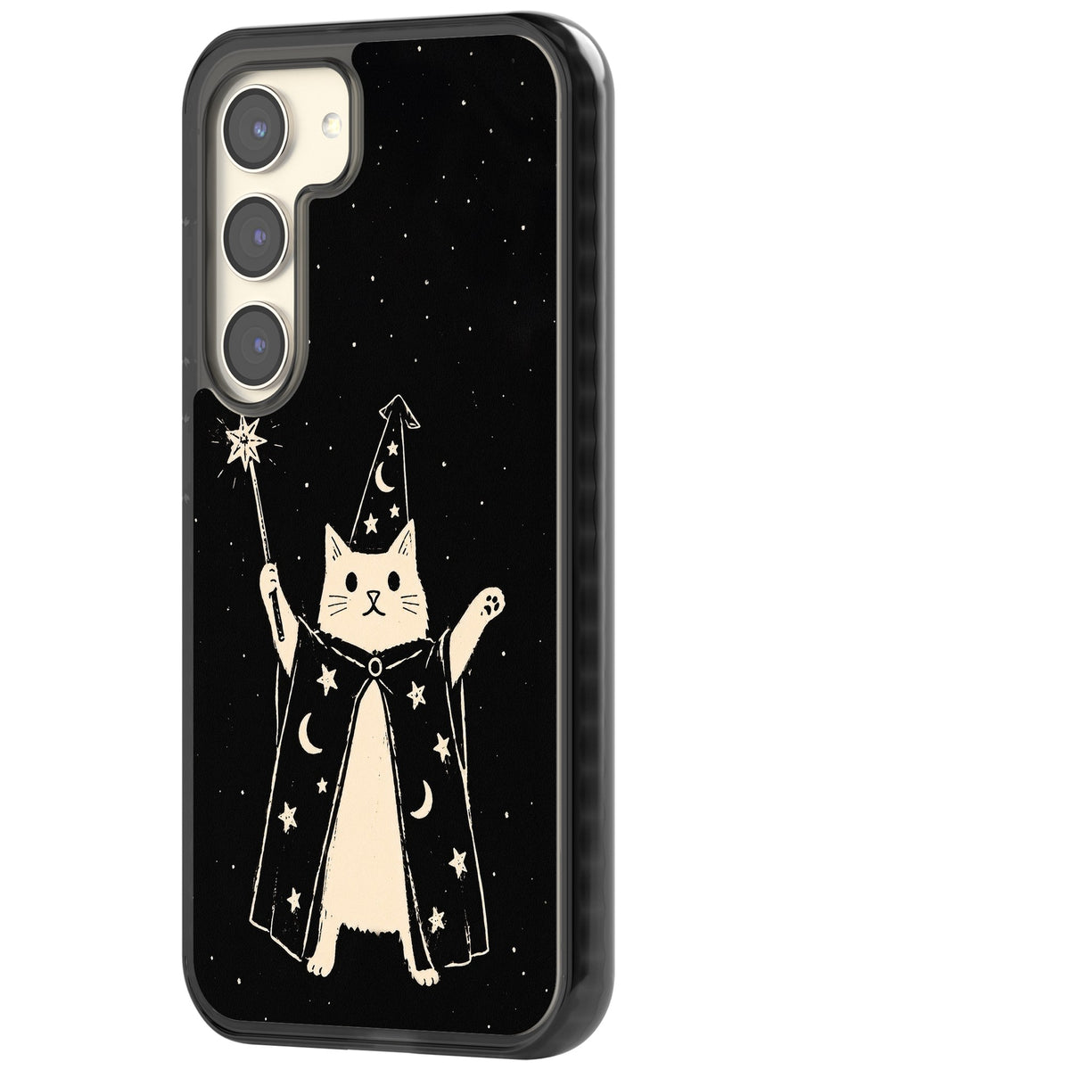 Whisker Wizard Samsung S22 / Samsung S22 Plus / Samsung S23 / Samsung S23 Plus / Samsung S24 / Samsung S24 Plus Impact Black Phone Case side