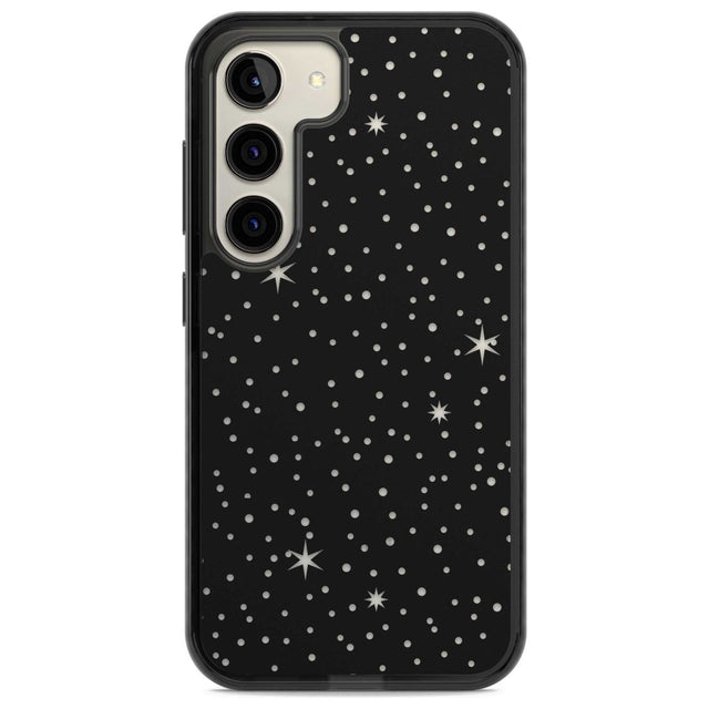 Celestial  Cut-Out Stars Phone Case Samsung S22 / Black Impact Case,Samsung S23 / Black Impact Case Blanc Space