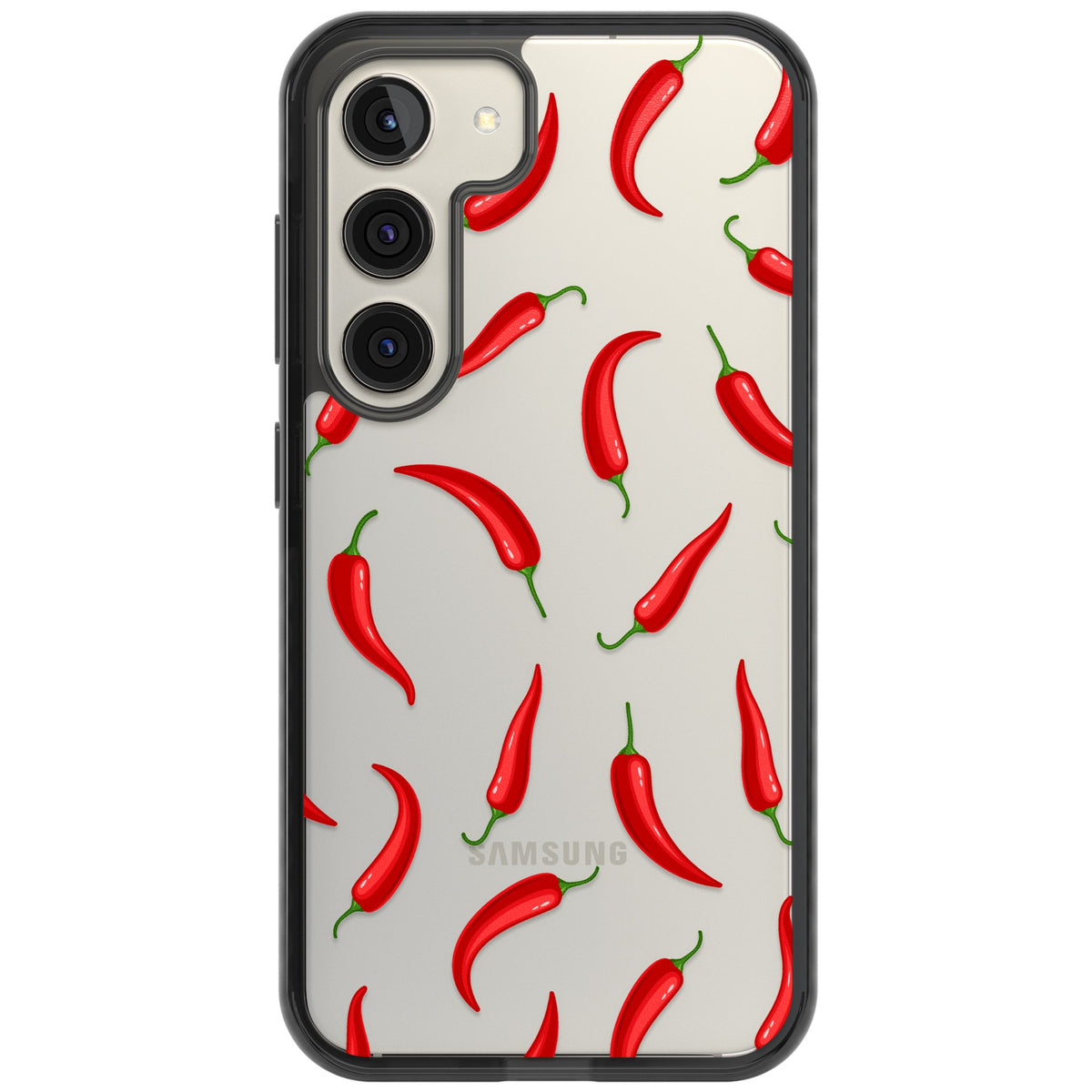Chilli Heat Samsung S22 / Samsung S22 Plus / Samsung S23 / Samsung S23 Plus / Samsung S24 / Samsung S24 Plus Impact Black Phone Case front