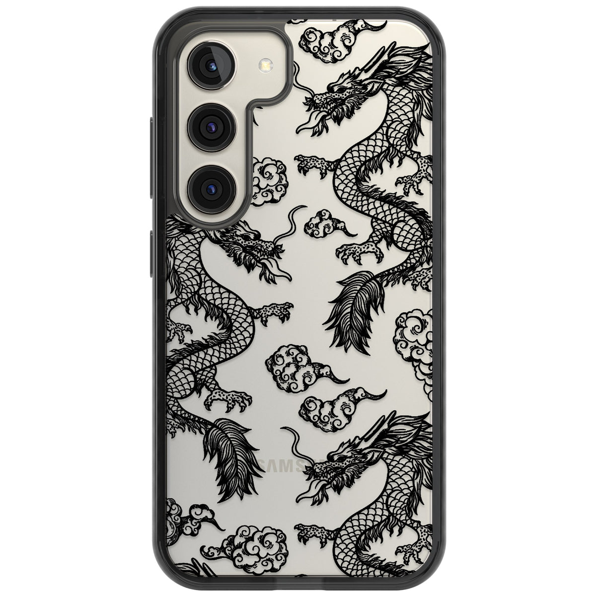 Black Dragons Samsung S22 / Samsung S22 Plus / Samsung S23 / Samsung S23 Plus / Samsung S24 / Samsung S24 Plus Impact Black Phone Case front