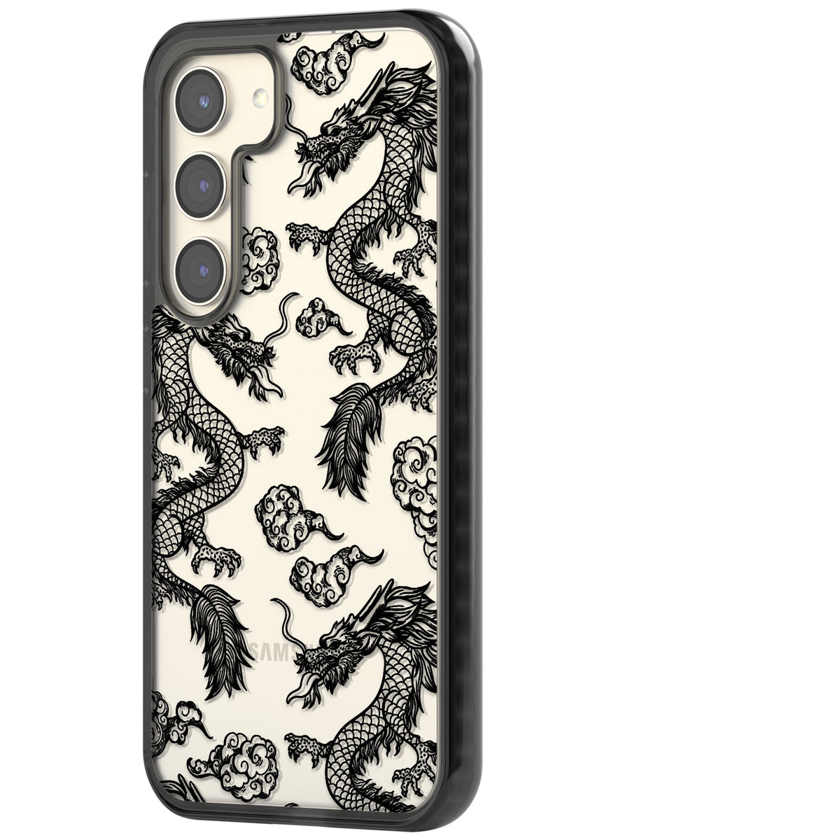 Black Dragons Samsung S22 / Samsung S22 Plus / Samsung S23 / Samsung S23 Plus / Samsung S24 / Samsung S24 Plus Impact Black Phone Case side