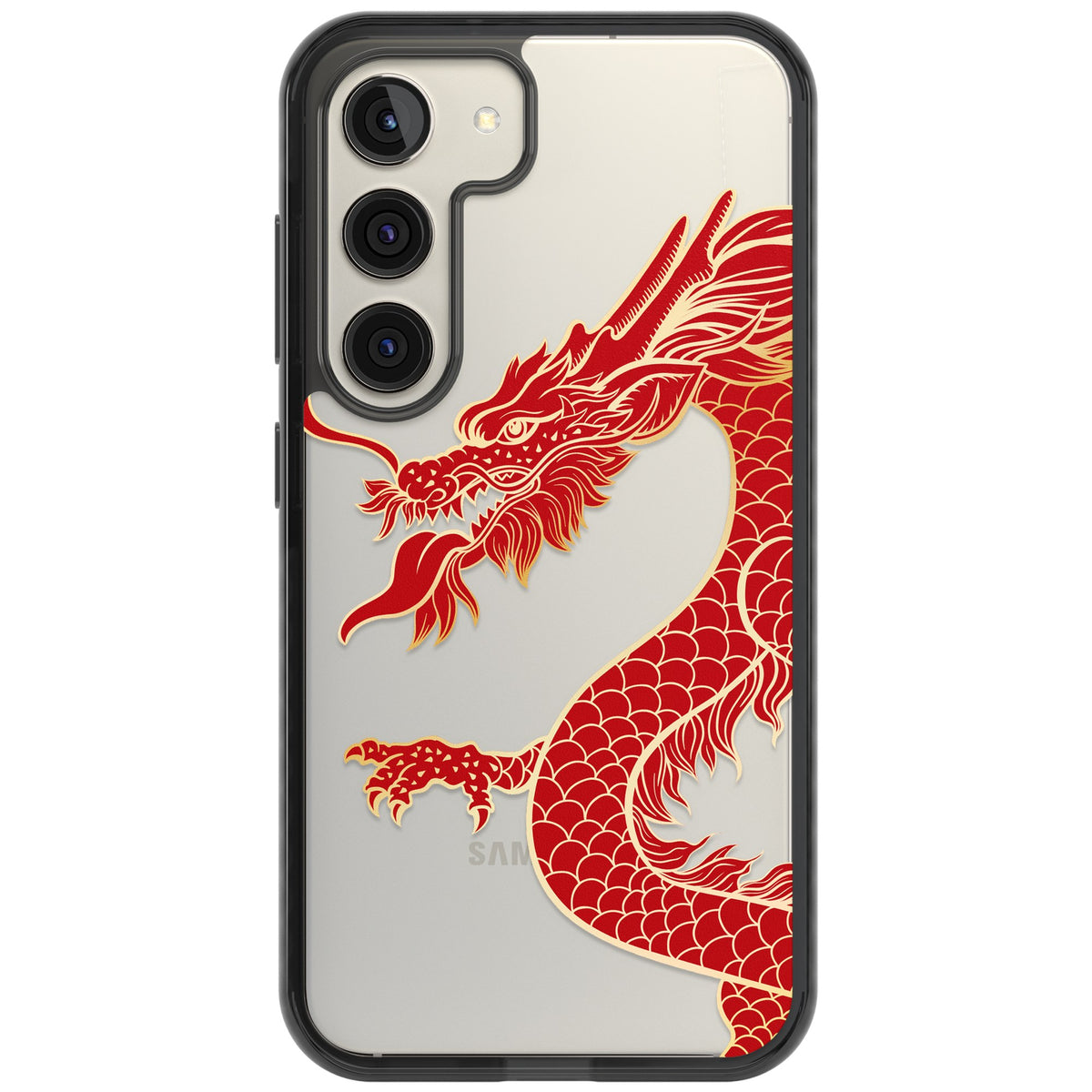 Red Dragon Samsung S22 / Samsung S22 Plus / Samsung S23 / Samsung S23 Plus / Samsung S24 / Samsung S24 Plus Impact Black Phone Case front