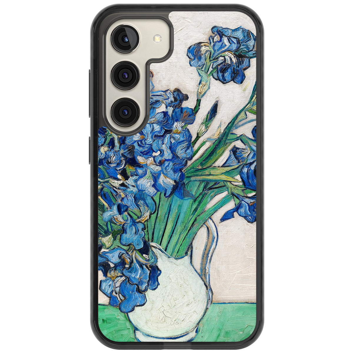 Irises By Vincent Van Gogh Samsung S22 / Samsung S22 Plus / Samsung S23 / Samsung S23 Plus / Samsung S24 / Samsung S24 Plus Impact Black Phone Case front