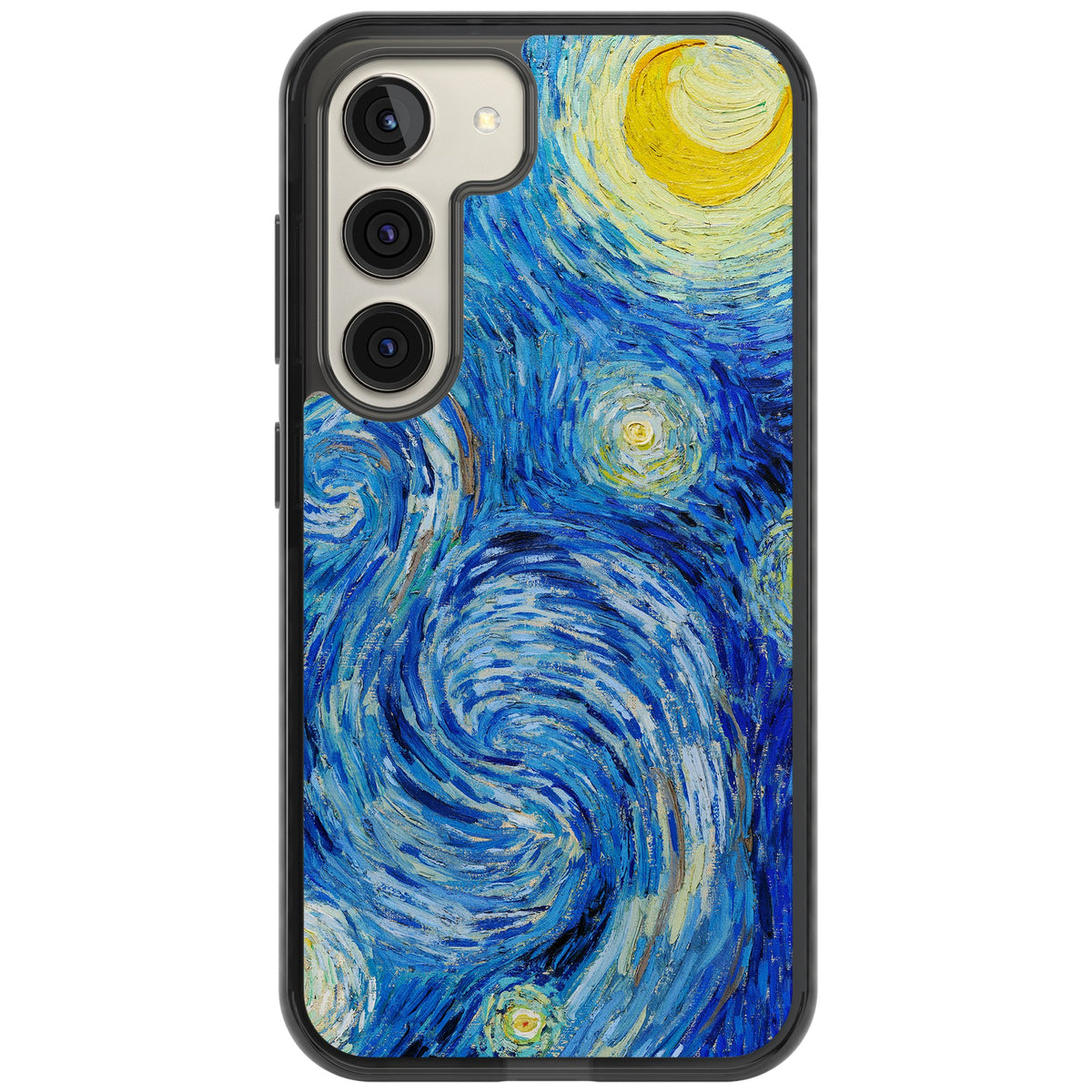 The Starry Night By Vincent Van Gogh Samsung S22 / Samsung S22 Plus / Samsung S23 / Samsung S23 Plus / Samsung S24 / Samsung S24 Plus Impact Black Phone Case front
