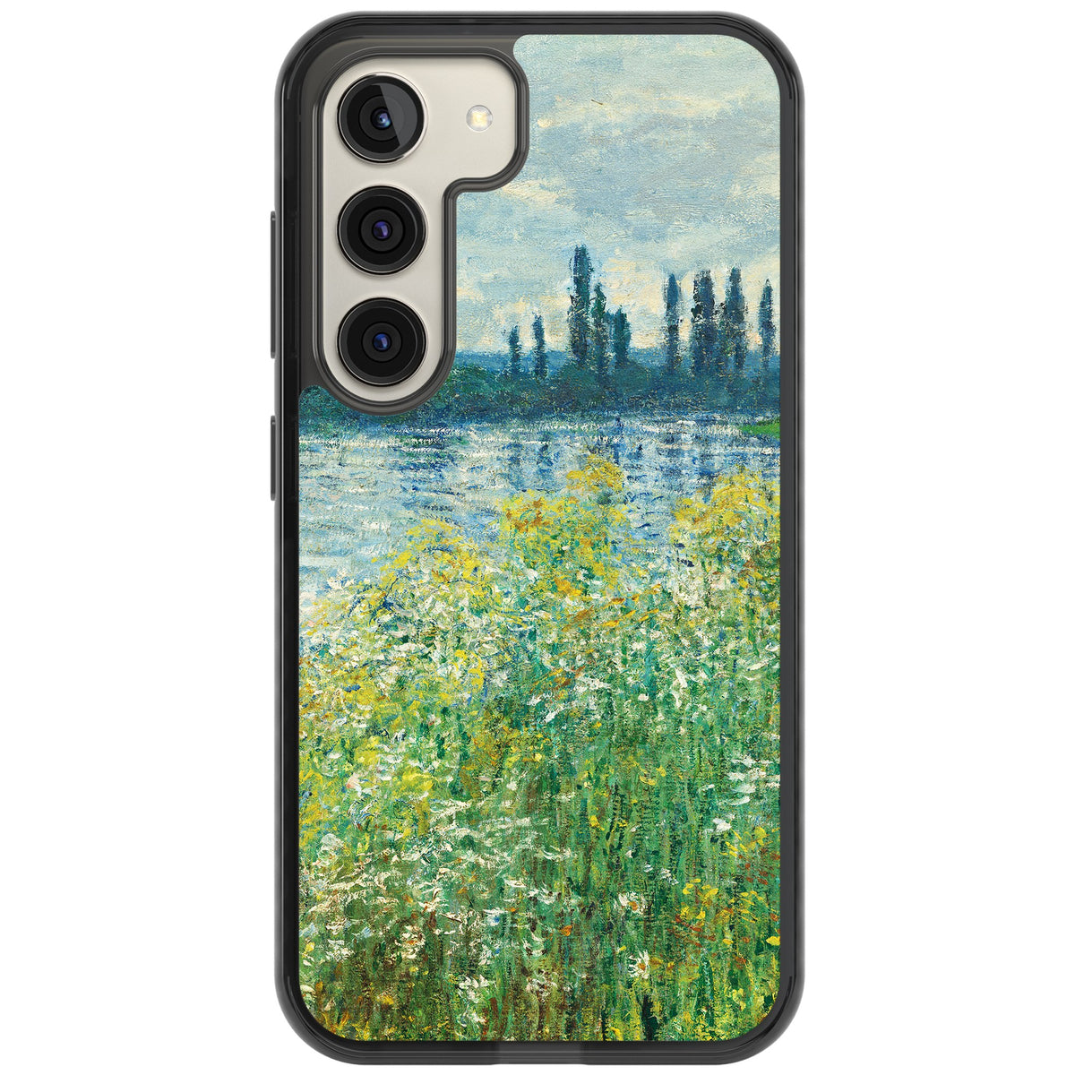 Banks Of The Seine By Claude Monet Samsung S22 / Samsung S22 Plus / Samsung S23 / Samsung S23 Plus / Samsung S24 / Samsung S24 Plus Impact Black Phone Case front