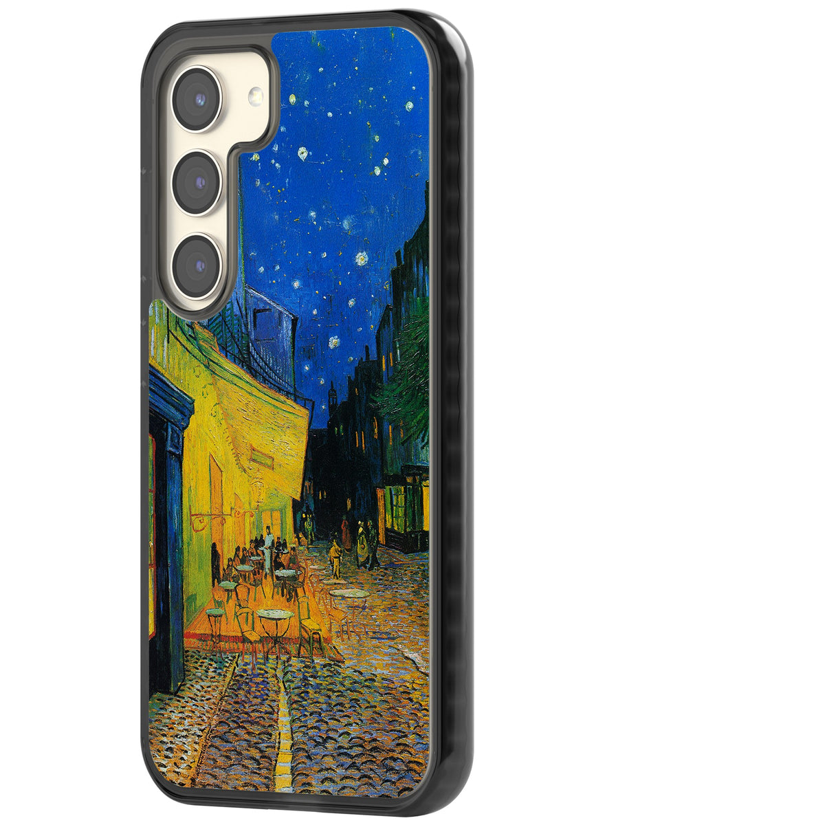 Café Terrace At Night Samsung S22 / Samsung S22 Plus / Samsung S23 / Samsung S23 Plus / Samsung S24 / Samsung S24 Plus Impact Black Phone Case side