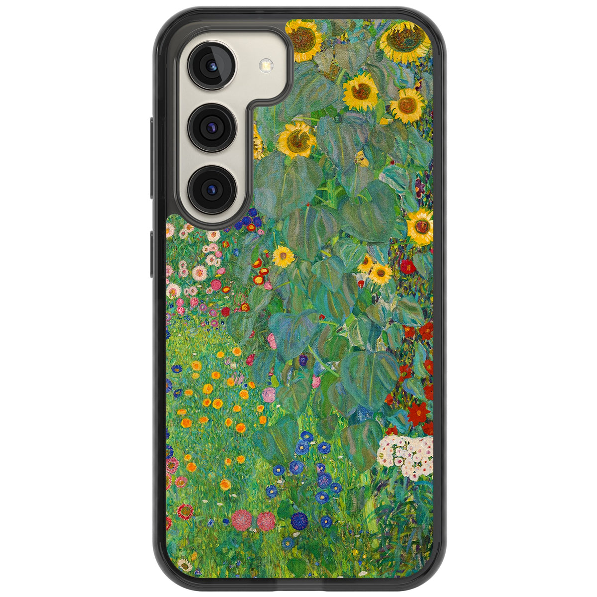 Farm Garden With Sunflowers Samsung S22 / Samsung S22 Plus / Samsung S23 / Samsung S23 Plus / Samsung S24 / Samsung S24 Plus Impact Black Phone Case front