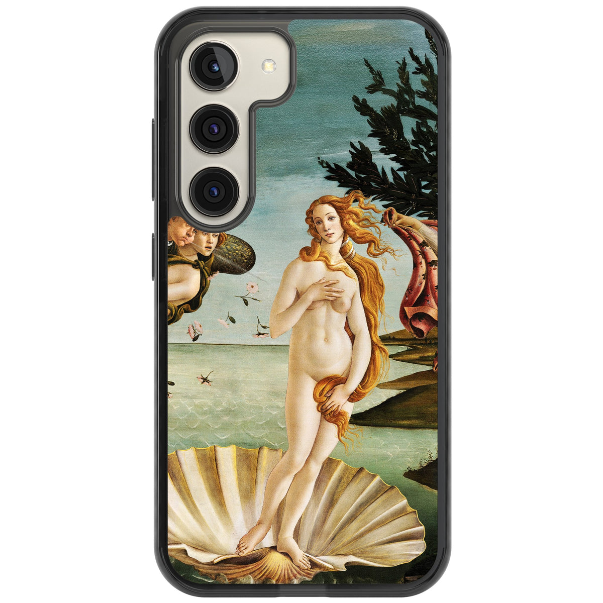 The Birth of Venus - Sandro Botticelli Samsung S22 / Samsung S22 Plus / Samsung S23 / Samsung S23 Plus / Samsung S24 / Samsung S24 Plus Impact Black Phone Case front