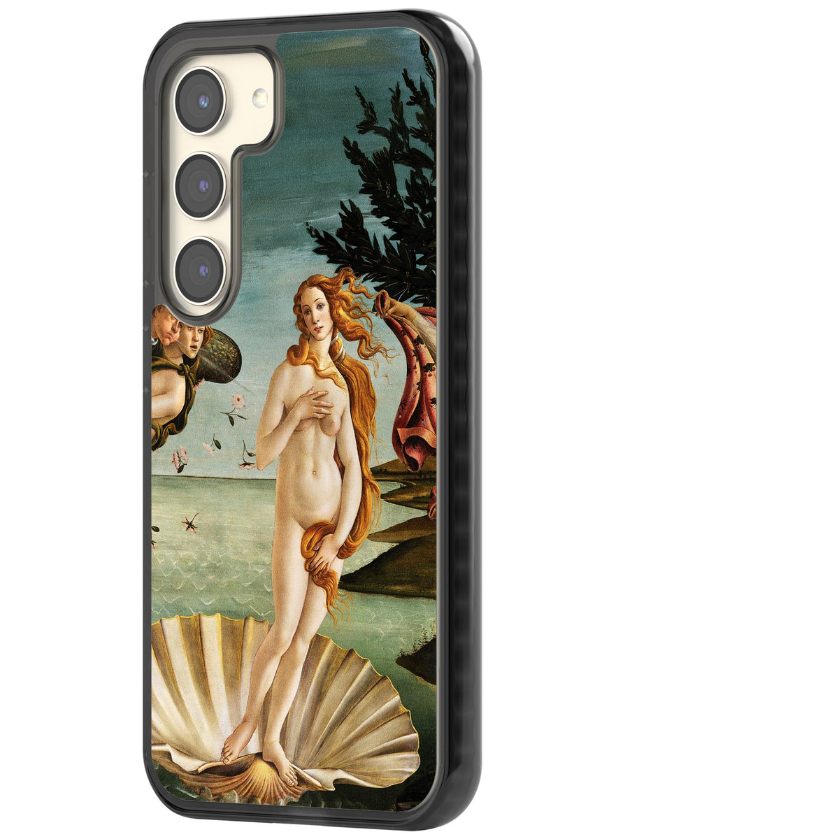 The Birth of Venus - Sandro Botticelli Samsung S22 / Samsung S22 Plus / Samsung S23 / Samsung S23 Plus / Samsung S24 / Samsung S24 Plus Impact Black Phone Case side