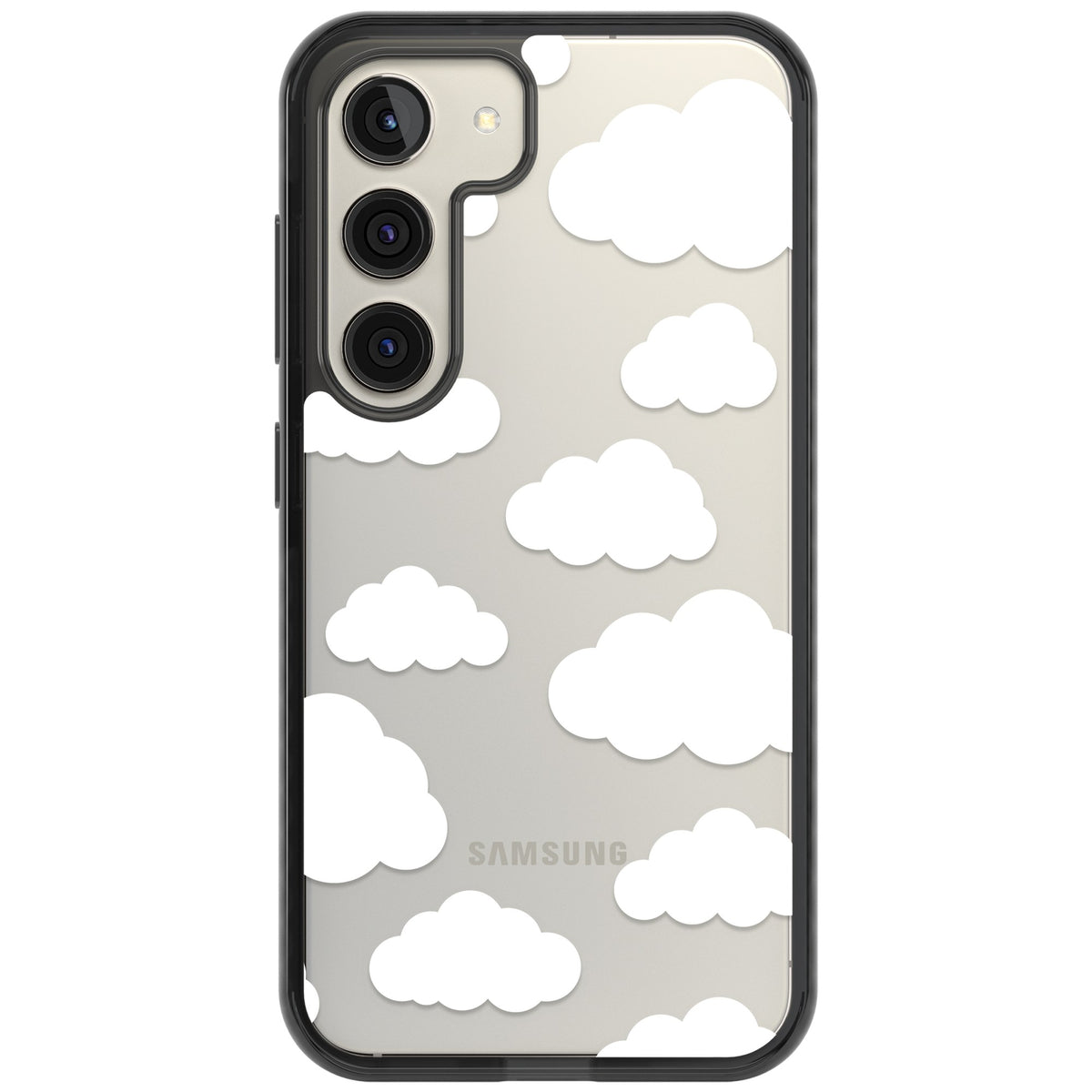 Cloud Pattern Samsung S22 / Samsung S22 Plus / Samsung S23 / Samsung S23 Plus / Samsung S24 / Samsung S24 Plus Impact Black Phone Case front