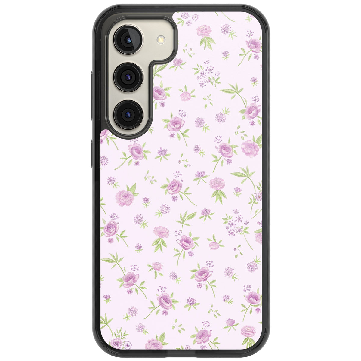 Pink Peonies Samsung S22 / Samsung S22 Plus / Samsung S23 / Samsung S23 Plus / Samsung S24 / Samsung S24 Plus Impact Black Phone Case front