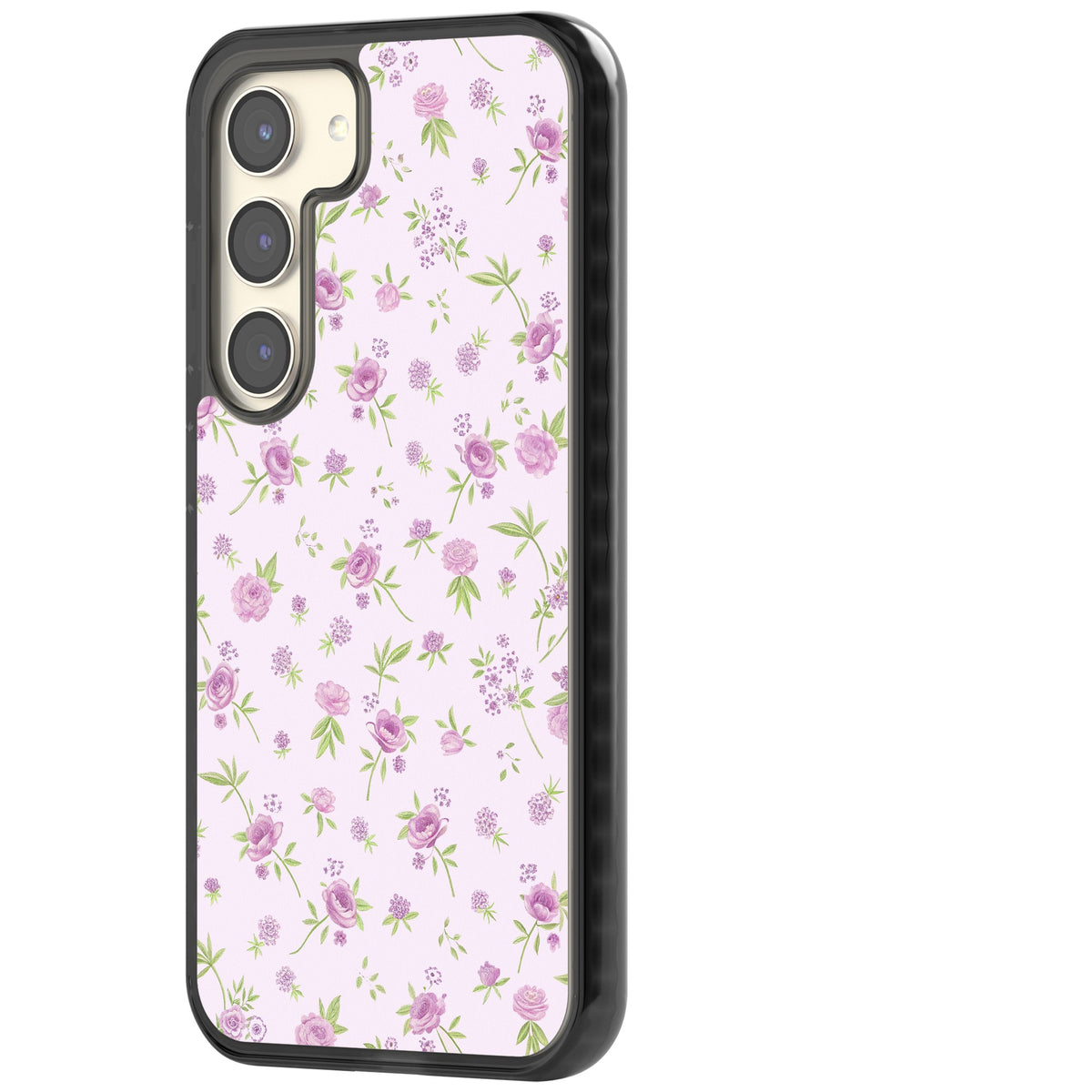 Pink Peonies Samsung S22 / Samsung S22 Plus / Samsung S23 / Samsung S23 Plus / Samsung S24 / Samsung S24 Plus Impact Black Phone Case side