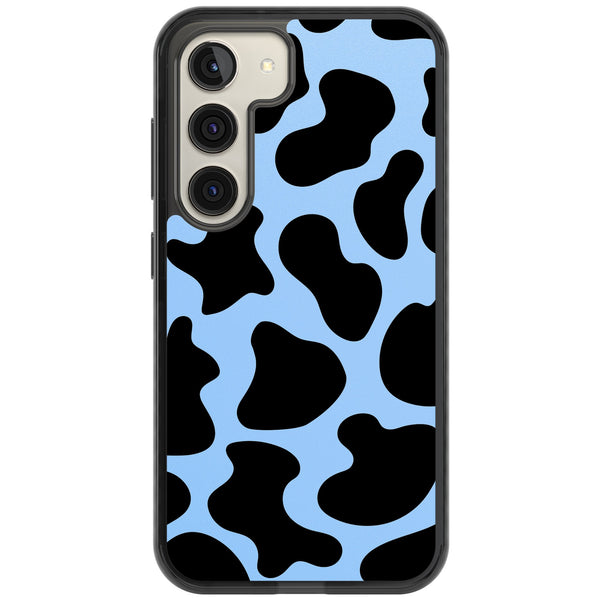Blue And Black Cow Print