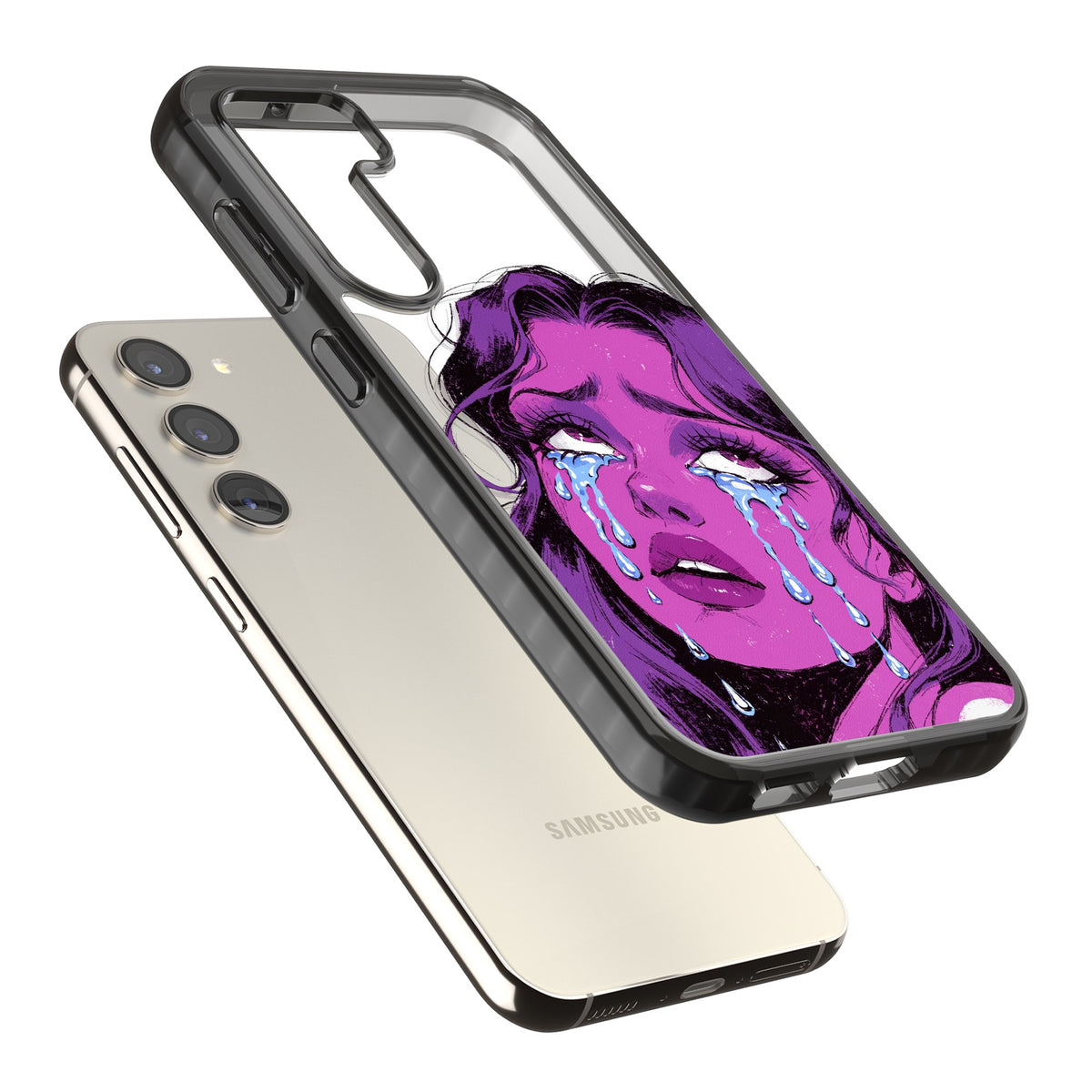 Drama Queen Samsung S22 / Samsung S22 Plus / Samsung S23 / Samsung S23 Plus / Samsung S24 / Samsung S24 Plus Impact Black Phone Case angled