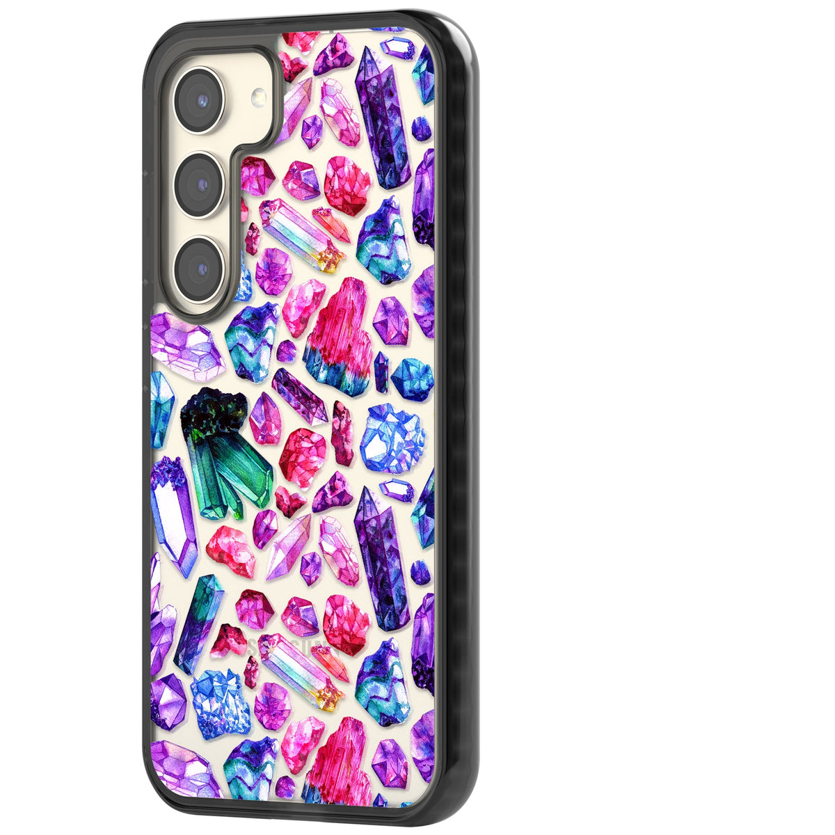 Rainbow Crystals Samsung S22 / Samsung S22 Plus / Samsung S23 / Samsung S23 Plus / Samsung S24 / Samsung S24 Plus Impact Black Phone Case side
