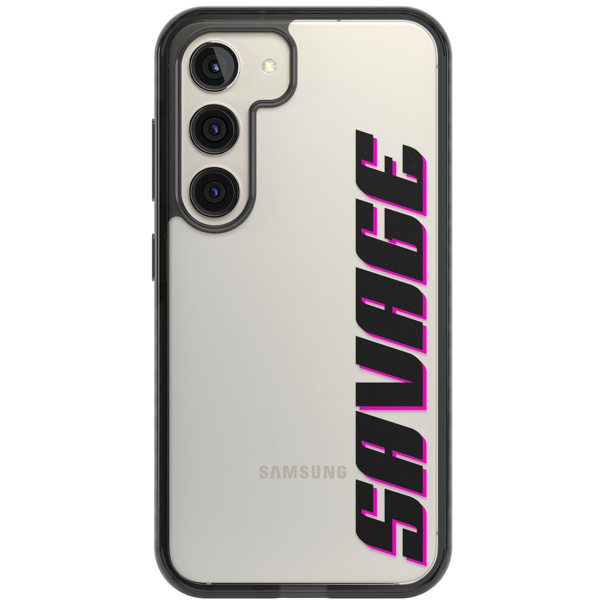 Personalised Cool Vertical Name Samsung S22 / Samsung S22 Plus / Samsung S23 / Samsung S23 Plus / Samsung S24 / Samsung S24 Plus Impact Black Phone Case front