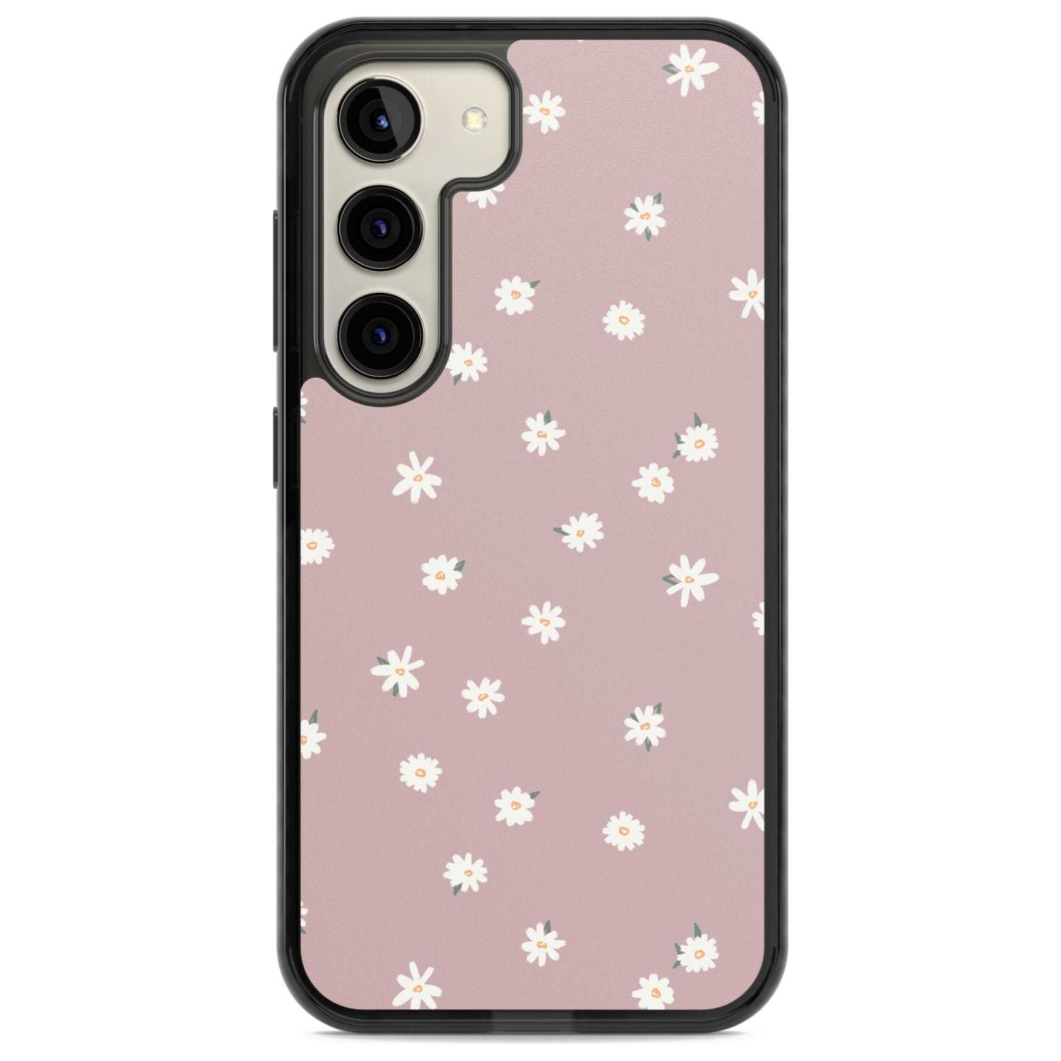 Dark Pink Cute Floral Design Phone Case Samsung S22 / Black Impact Case,Samsung S23 / Black Impact Case Blanc Space