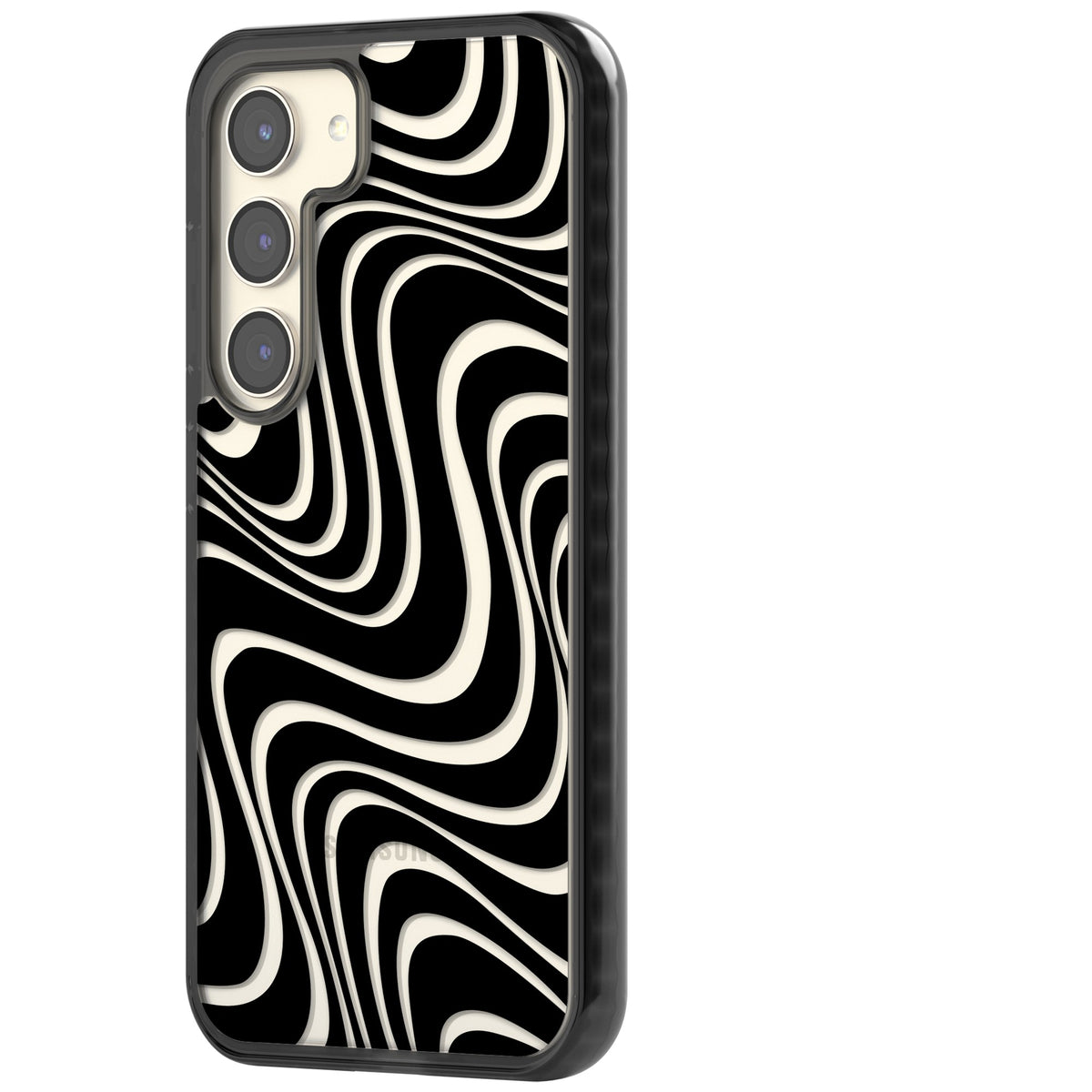 Abstract Waves Samsung S22 / Samsung S22 Plus / Samsung S23 / Samsung S23 Plus / Samsung S24 / Samsung S24 Plus Impact Black Phone Case side