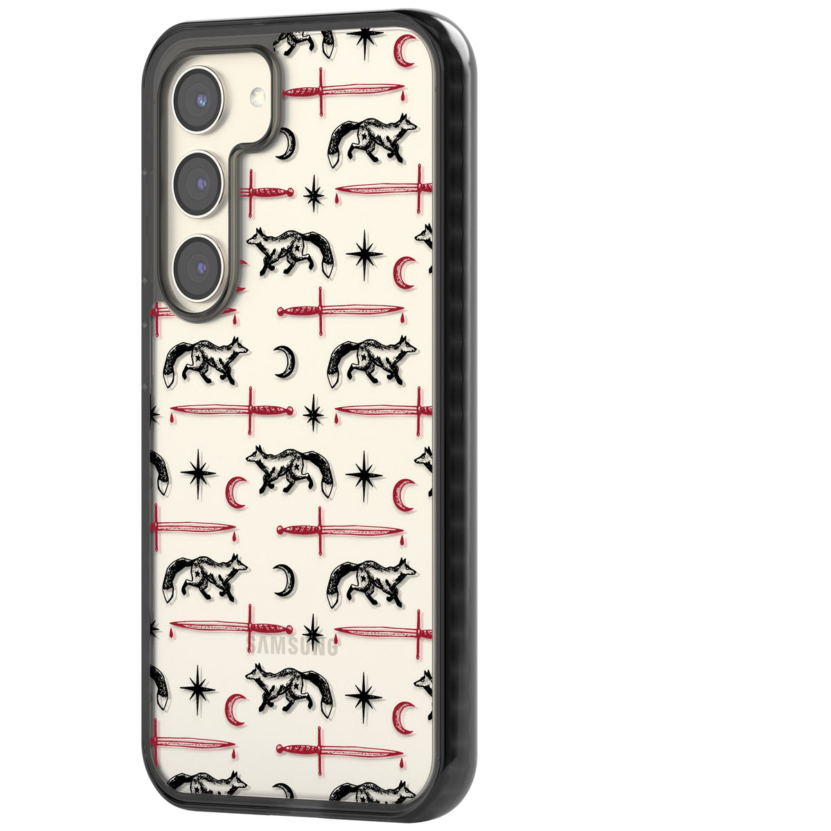 Blade & Crescent Samsung S22 / Samsung S22 Plus / Samsung S23 / Samsung S23 Plus / Samsung S24 / Samsung S24 Plus Impact Black Phone Case side