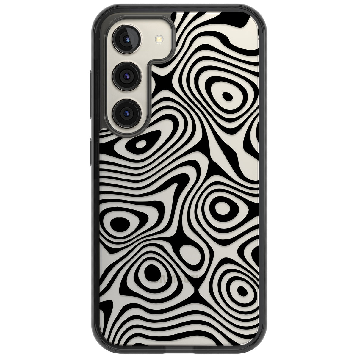 Dark Topographic Map Samsung S22 / Samsung S22 Plus / Samsung S23 / Samsung S23 Plus / Samsung S24 / Samsung S24 Plus Impact Black Phone Case front