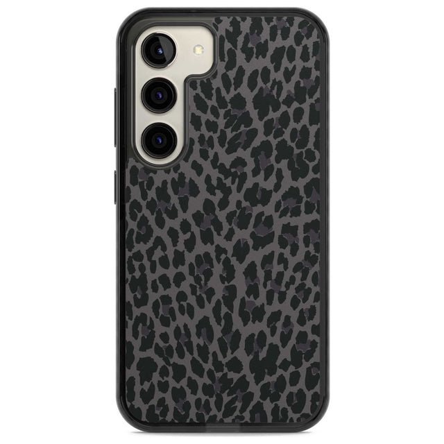 Dark Animal Print Pattern Small Leopard Phone Case Samsung S22 / Black Impact Case,Samsung S23 / Black Impact Case Blanc Space