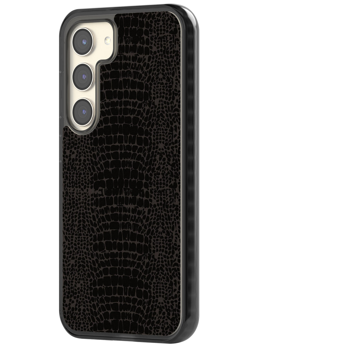 Dark Snake Skin Samsung S22 / Samsung S22 Plus / Samsung S23 / Samsung S23 Plus / Samsung S24 / Samsung S24 Plus Impact Black Phone Case side