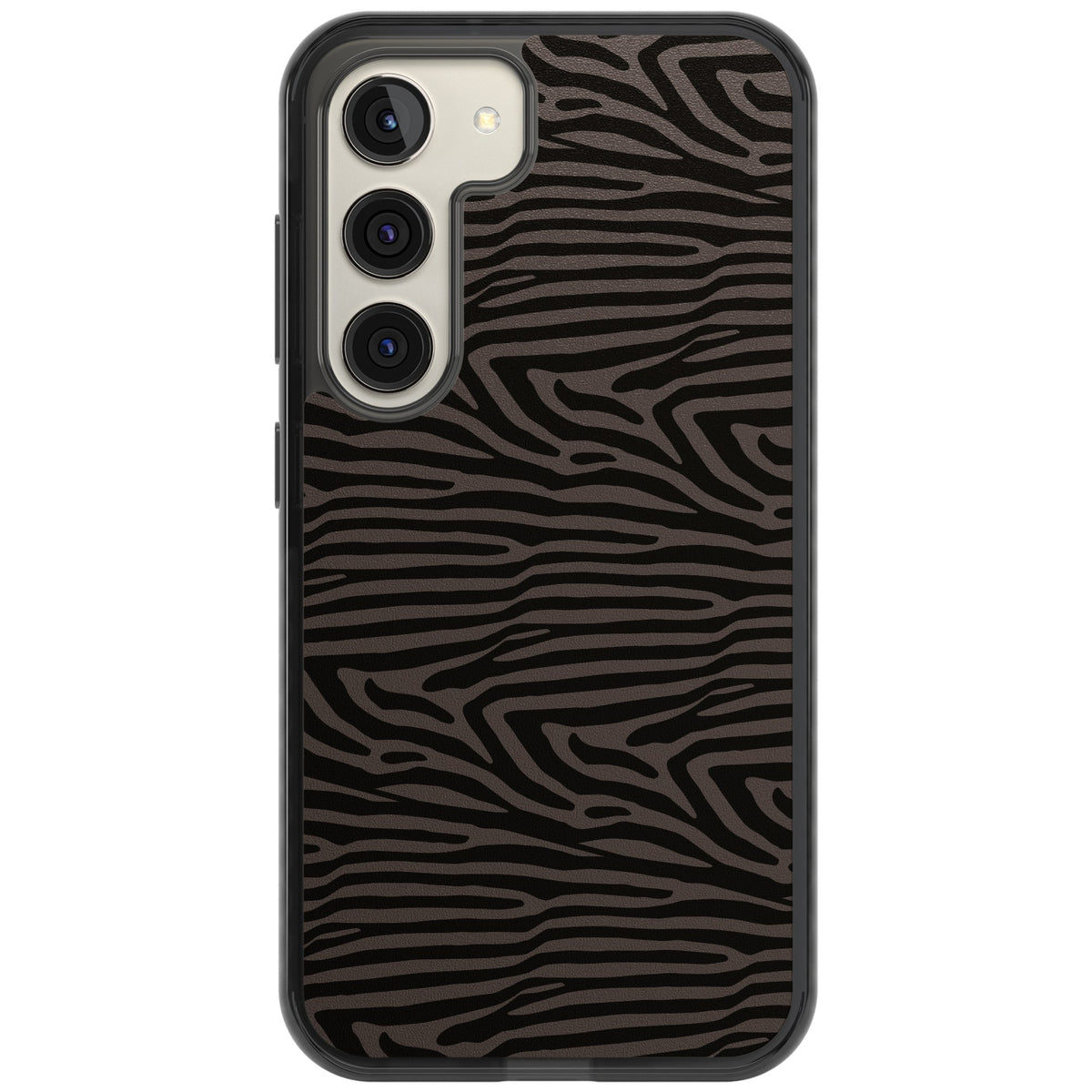 Dark Zebra Print Samsung S22 / Samsung S22 Plus / Samsung S23 / Samsung S23 Plus / Samsung S24 / Samsung S24 Plus Impact Black Phone Case front