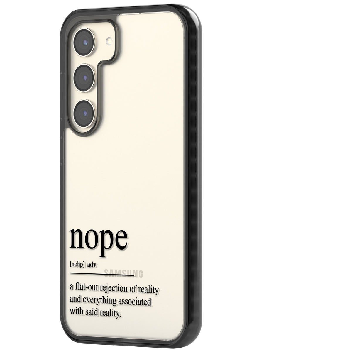 Nope Samsung S22 / Samsung S22 Plus / Samsung S23 / Samsung S23 Plus / Samsung S24 / Samsung S24 Plus Impact Black Phone Case side