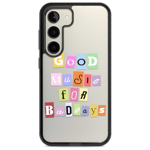 Good Music For Bad Days Phone Case Samsung S22 / Black Impact Case,Samsung S23 / Black Impact Case Blanc Space