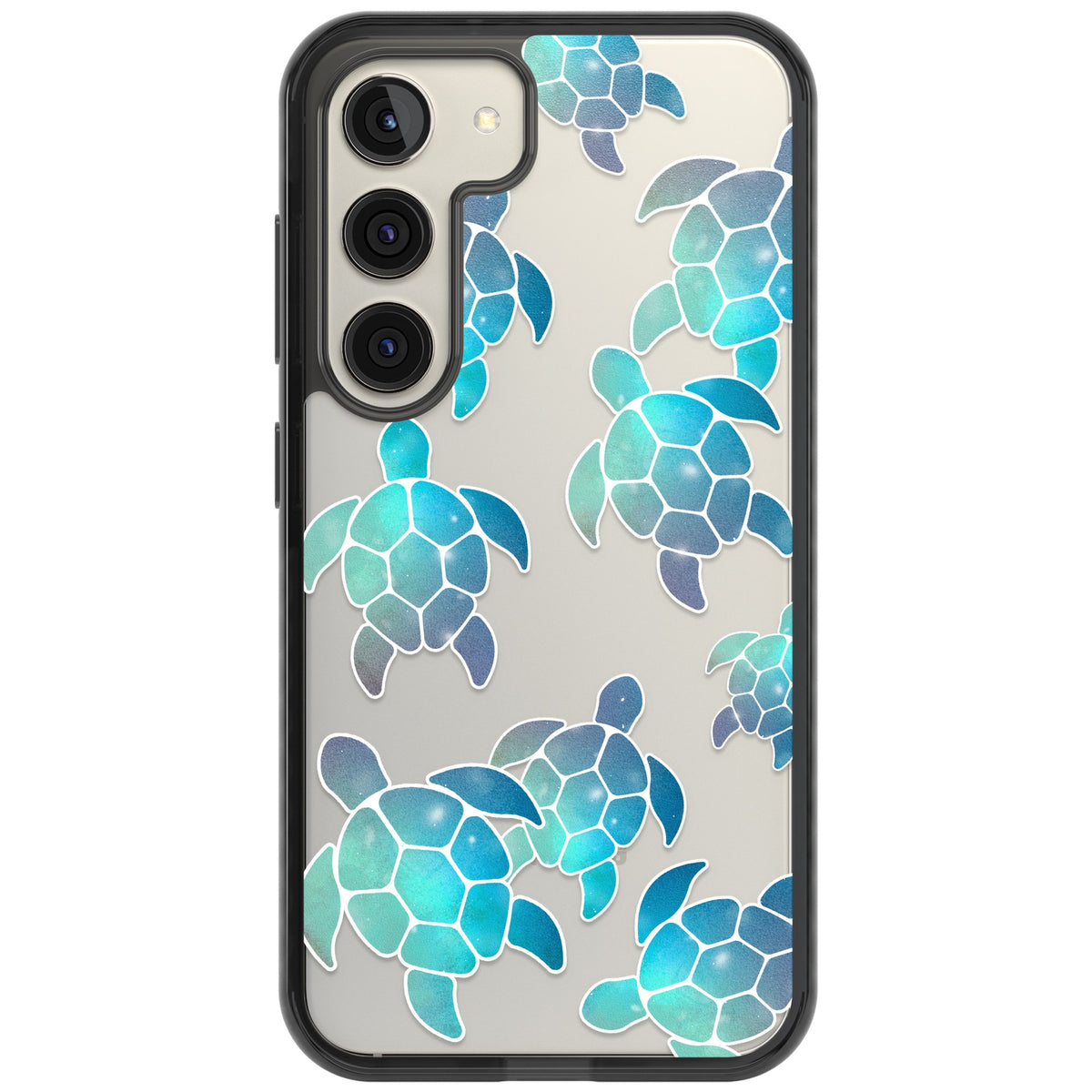 Aqua Space Turtles Samsung S22 / Samsung S22 Plus / Samsung S23 / Samsung S23 Plus / Samsung S24 / Samsung S24 Plus Impact Black Phone Case front