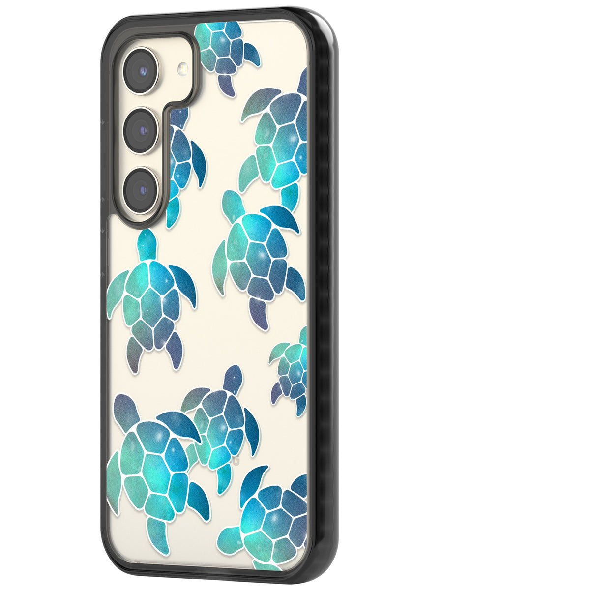 Aqua Space Turtles Samsung S22 / Samsung S22 Plus / Samsung S23 / Samsung S23 Plus / Samsung S24 / Samsung S24 Plus Impact Black Phone Case side