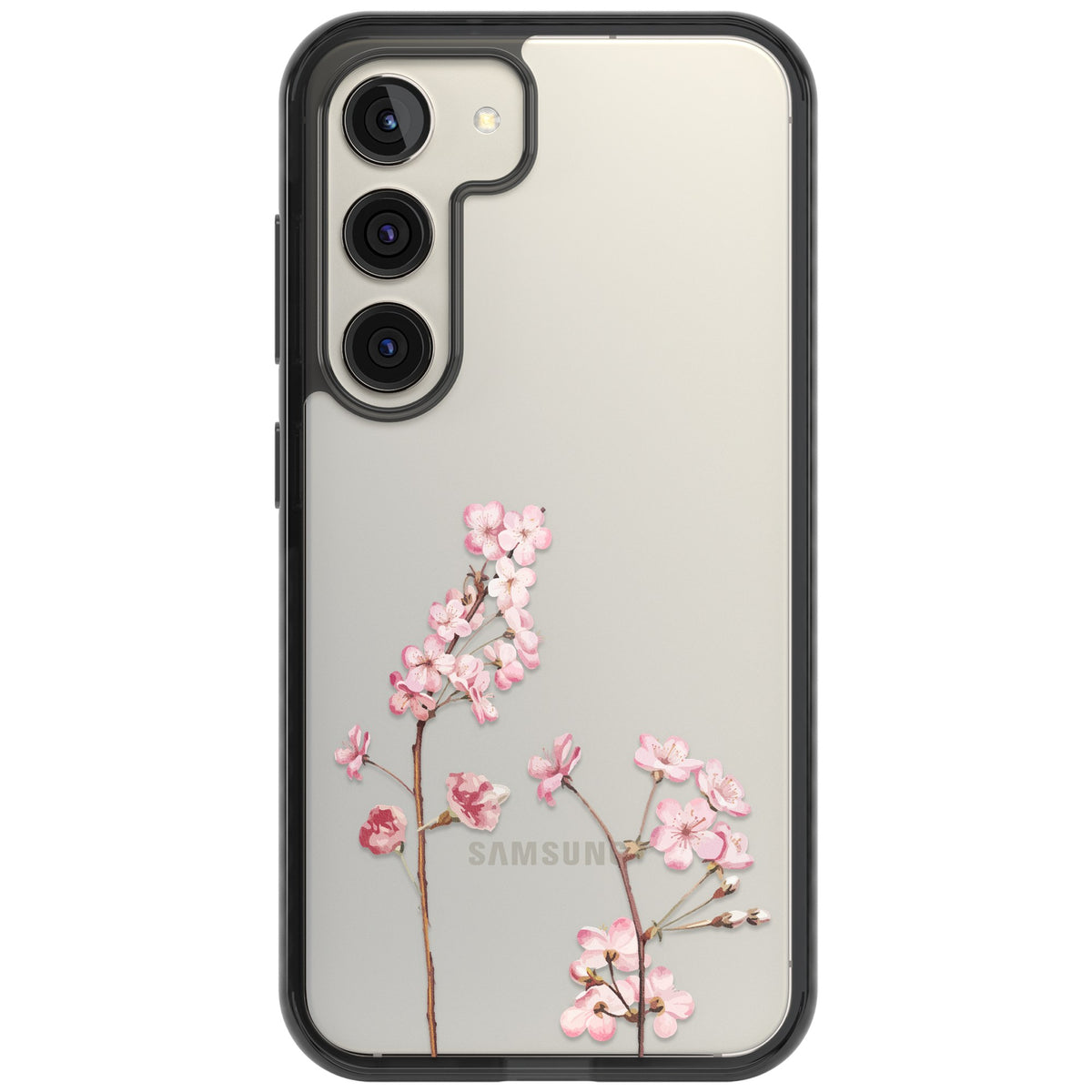 Blossom Flower Samsung S22 / Samsung S22 Plus / Samsung S23 / Samsung S23 Plus / Samsung S24 / Samsung S24 Plus Impact Black Phone Case front