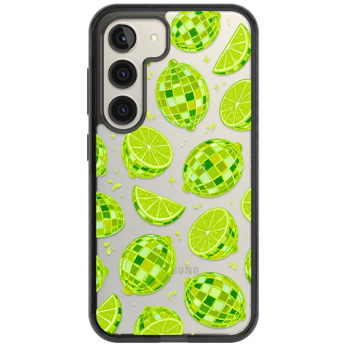 Disco Limes Samsung S22 / Samsung S22 Plus / Samsung S23 / Samsung S23 Plus / Samsung S24 / Samsung S24 Plus Impact Black Phone Case front