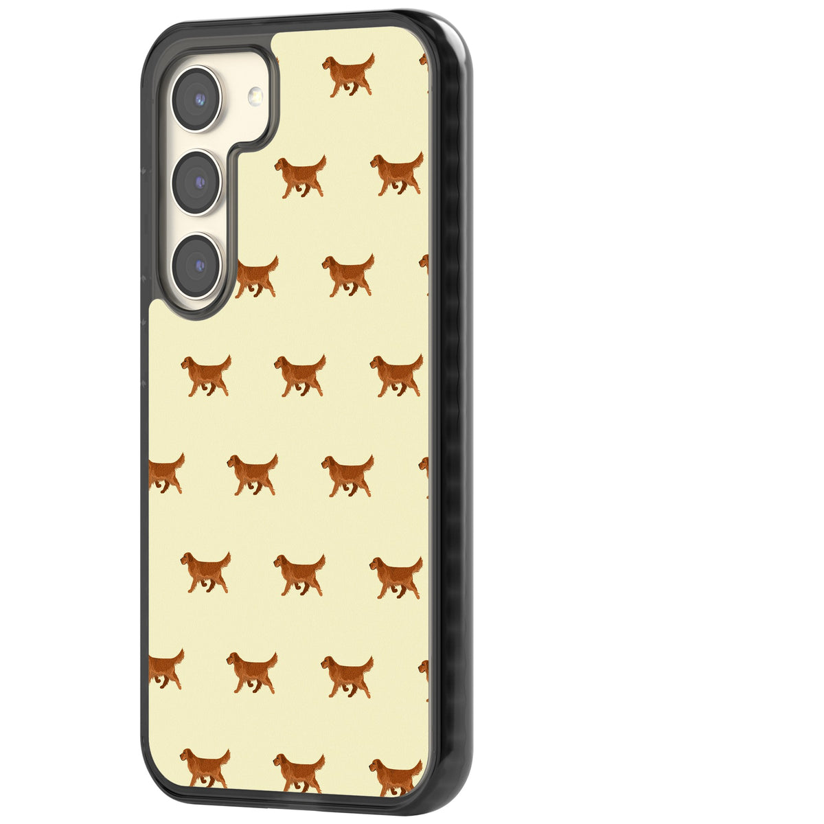Golden Retriever Dog Pattern Samsung S22 / Samsung S22 Plus / Samsung S23 / Samsung S23 Plus / Samsung S24 / Samsung S24 Plus Impact Black Phone Case side