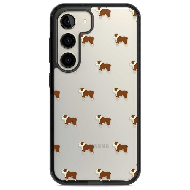 English Bulldog Dog Pattern Clear Phone Case Samsung S22 / Black Impact Case,Samsung S23 / Black Impact Case Blanc Space