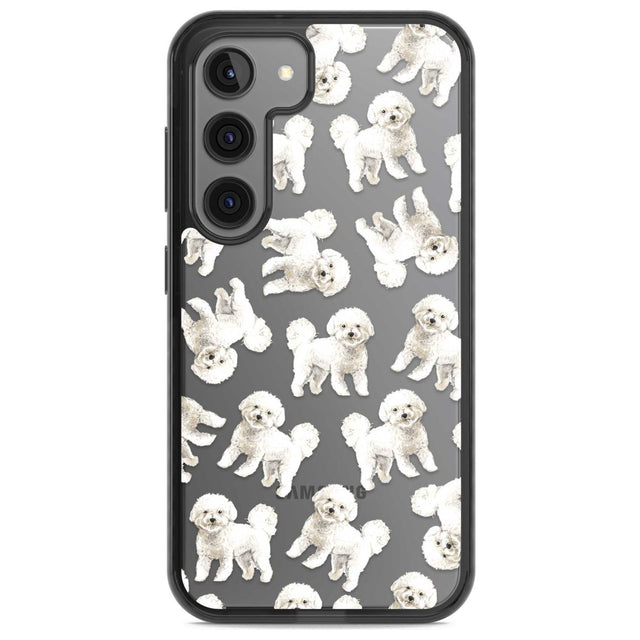 Bichon Frise Watercolour Dog Pattern Phone Case Samsung S22 / Black Impact Case,Samsung S23 / Black Impact Case Blanc Space