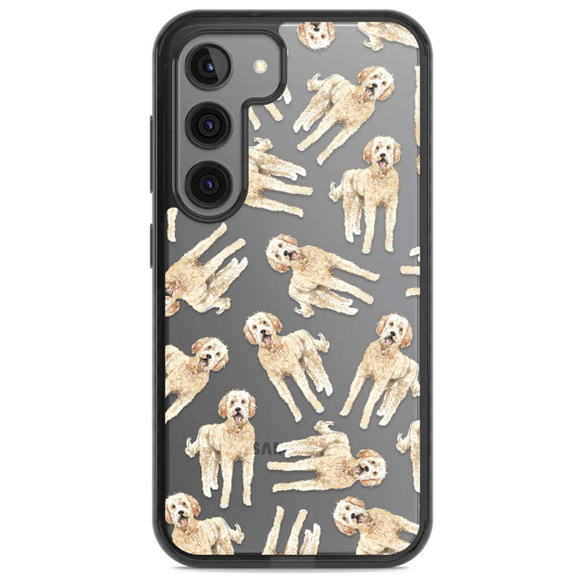Goldendoodle Watercolour Dog Pattern Phone Case Samsung S22 / Black Impact Case,Samsung S23 / Black Impact Case Blanc Space
