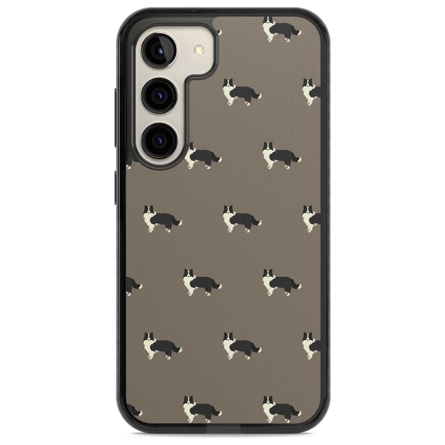 Border Collie Dog Pattern Phone Case Samsung S22 / Black Impact Case,Samsung S23 / Black Impact Case Blanc Space
